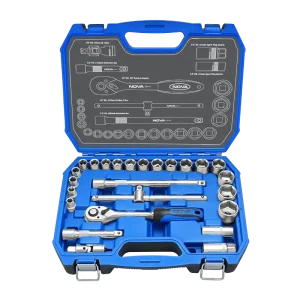 جعبه بکس 1/2 اینچ 25 پارچه کروم مات و کیف BMC نووا مدل 6684